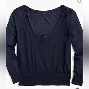 J Crew silk-Tencel scoopneck in navy
